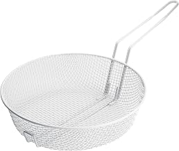 Winco 12" White Plastic Breading Basket, Medium Mesh, Coating