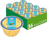 Dole Fruit Bowls Pineapple Tidbits, 4oz, 36 Total Cups | In 100% Juice Snacks, Gluten & Dairy Free, Bulk Lunch Snacks for Kids & Adults