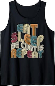 Eat Sleep Be Curtis Repeat Funny Groovy Retro Curtis Tank Top