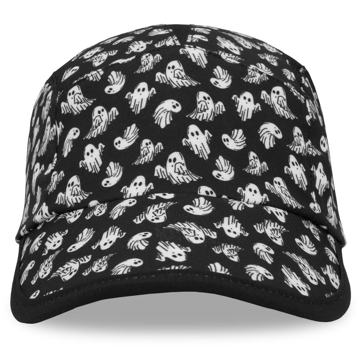 Ghostly Halloween Running Hat by Headsweats – Polyester, Black/Ghost