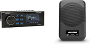 Alpine UTE-M701 PWE-S8-MRN 8 in UTV Audio Upgrade Bundle | Bluetooth receiver bundled with PWE-S8-MRN 8 in powered subwoofer for compact UTV, golf cart and powersports audio systems.