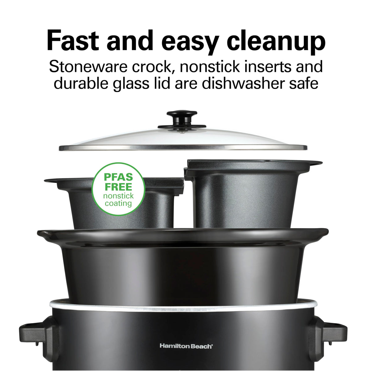 Hamilton Beach Black - Double Dish / 6 Quarts / modern minimalist Slow Cookers