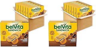 Belvita Breakfast Bar Biscuit Sandwiches, Dark Chocolate Creme, 5 Count (Pack of 12)