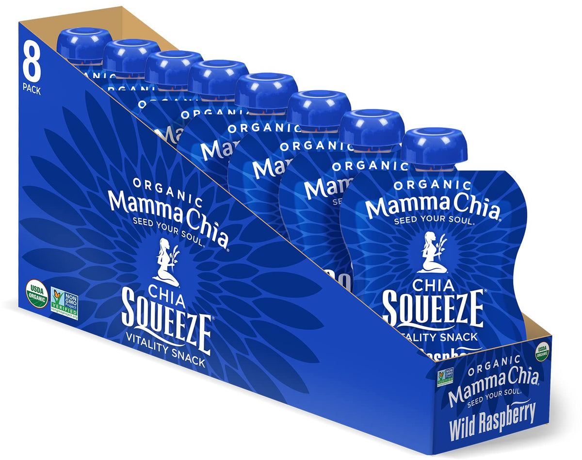 Mamma Chia Raspberry / 3.5 Ounce (Pack of 16) / Natural Fruit Snacks
