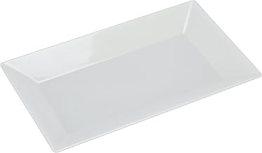 Yanco RM-216 Rome Rectangular Plate, 16" Length, 9.5" Width, Melamine, White Color, Pack of 12