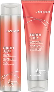 Joico YouthLock Shampoo and Conditioner Formulated With Collagen | Youthful Body & Bounce | Reduce Breakage & Frizz | Soften & Detangle Hair | Boost Shine | Sulfate Free | With Arginine