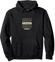 Vintage Weston, Louisiana Repeating Text Pullover Hoodie