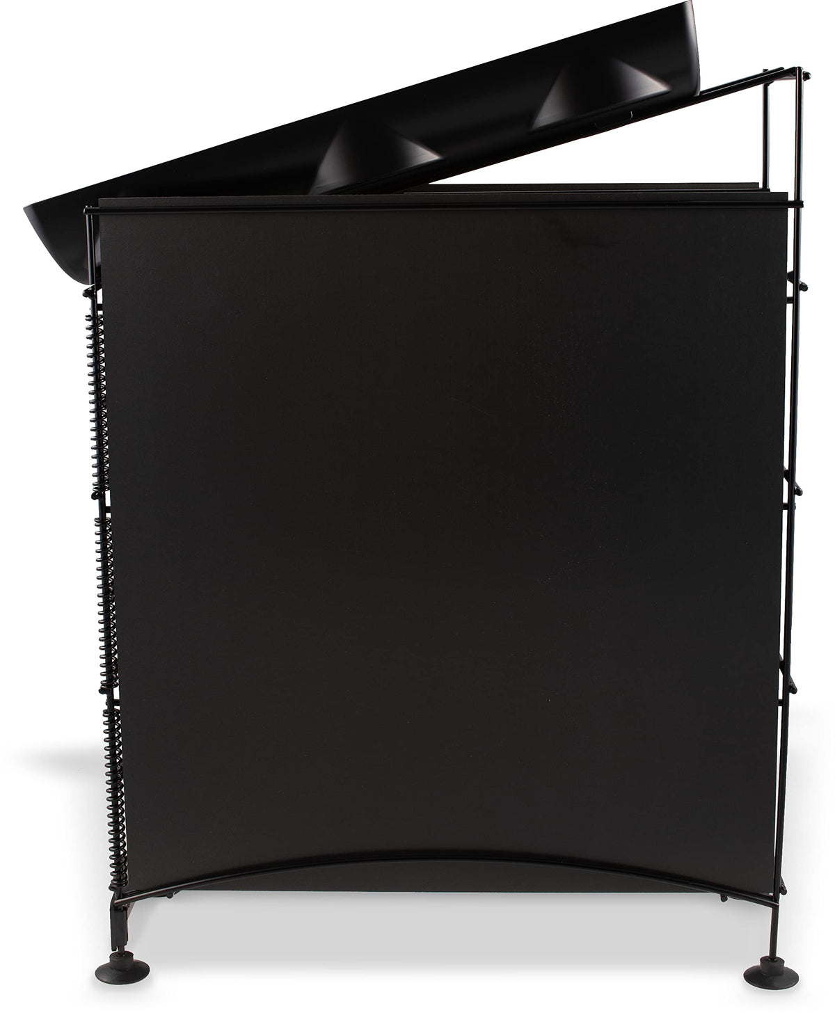 San Jamar 4 Positions / Side Panels / 3 Cup + 1 Lid / Black Food Dispensers