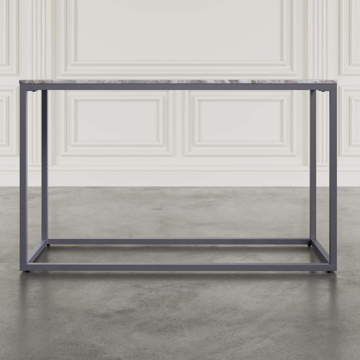 Wynn 50" Modern Luxe Solid Marble Sofa Console Table by Jofran Inc. – Marble, Grey Marble, Model 2568-4