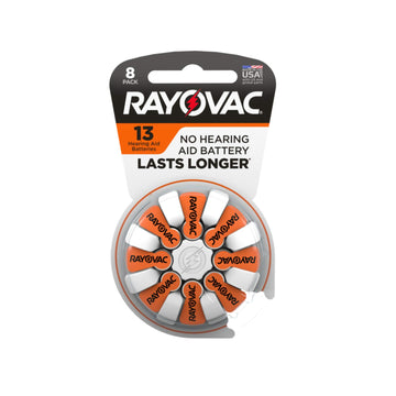 Size 13 Hearing Aid Batteries (8 Pack) by Rayovac – One Size, Plastic, No Color, Pack of 8, Model RAYOVAC-13-8