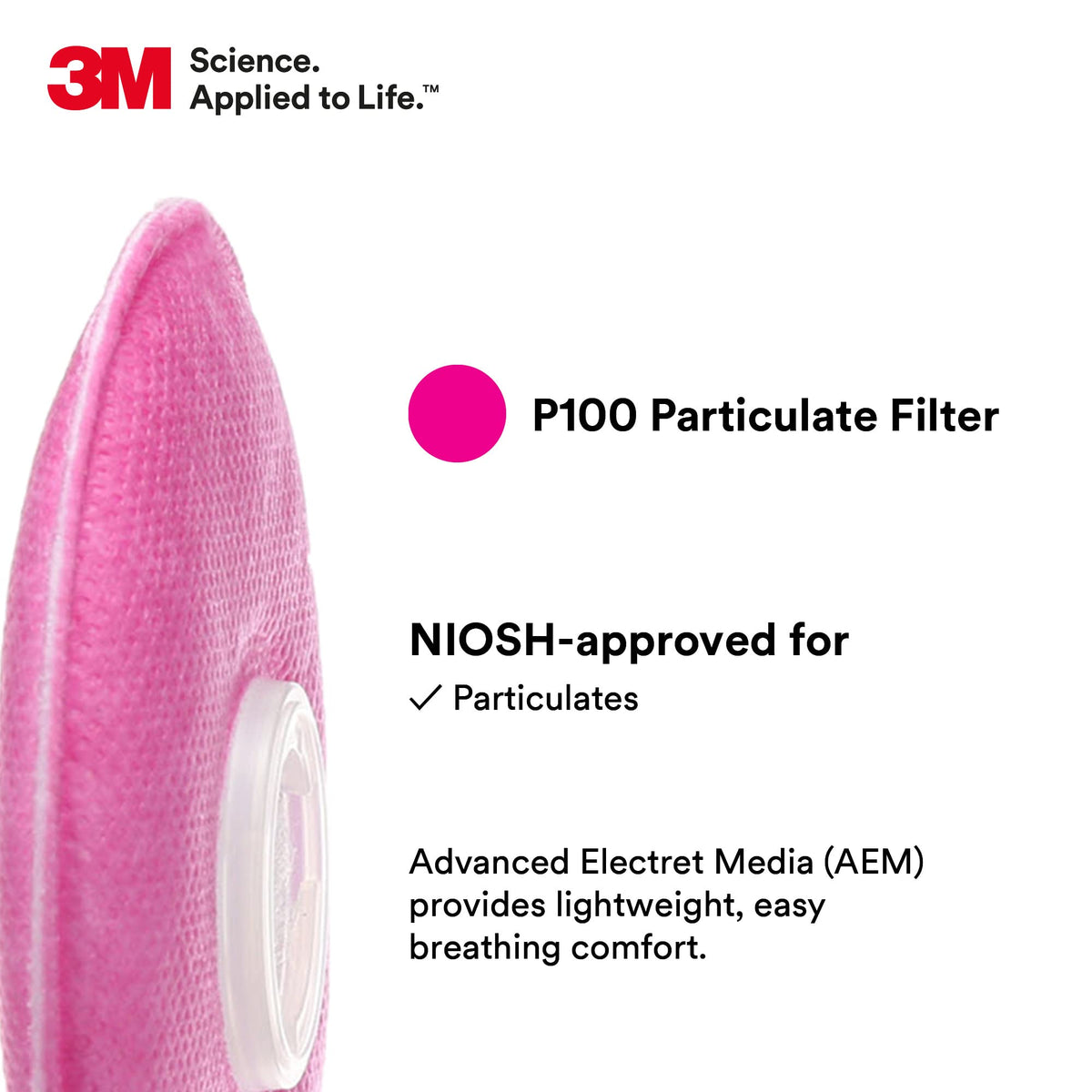 2091 P100 Particulate Filter by 3M – 2091 Particulate Filter, 1-pair [3 Pack], Metal, Pink, Pack of 2, Model 7000