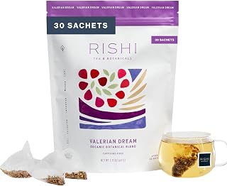 Rishi Tea Valerian Dream Organic Sachet Tea Bags, Caffeine Free, 30ct