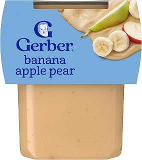 Gerber Stage 2 Banana Apple Pear Baby Food, 4 Oz, 16 Pack