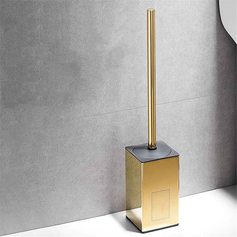Compact Size Square Stainless Steel Toilet Brush Set with Lid Long Handle and Round Brushs Head Splash-Proof by FYorbitH – One Size, One Color, Model FYorbitH