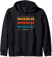 Weston Florida Vintage Souvenirs FL Retro Repeat Zip Hoodie