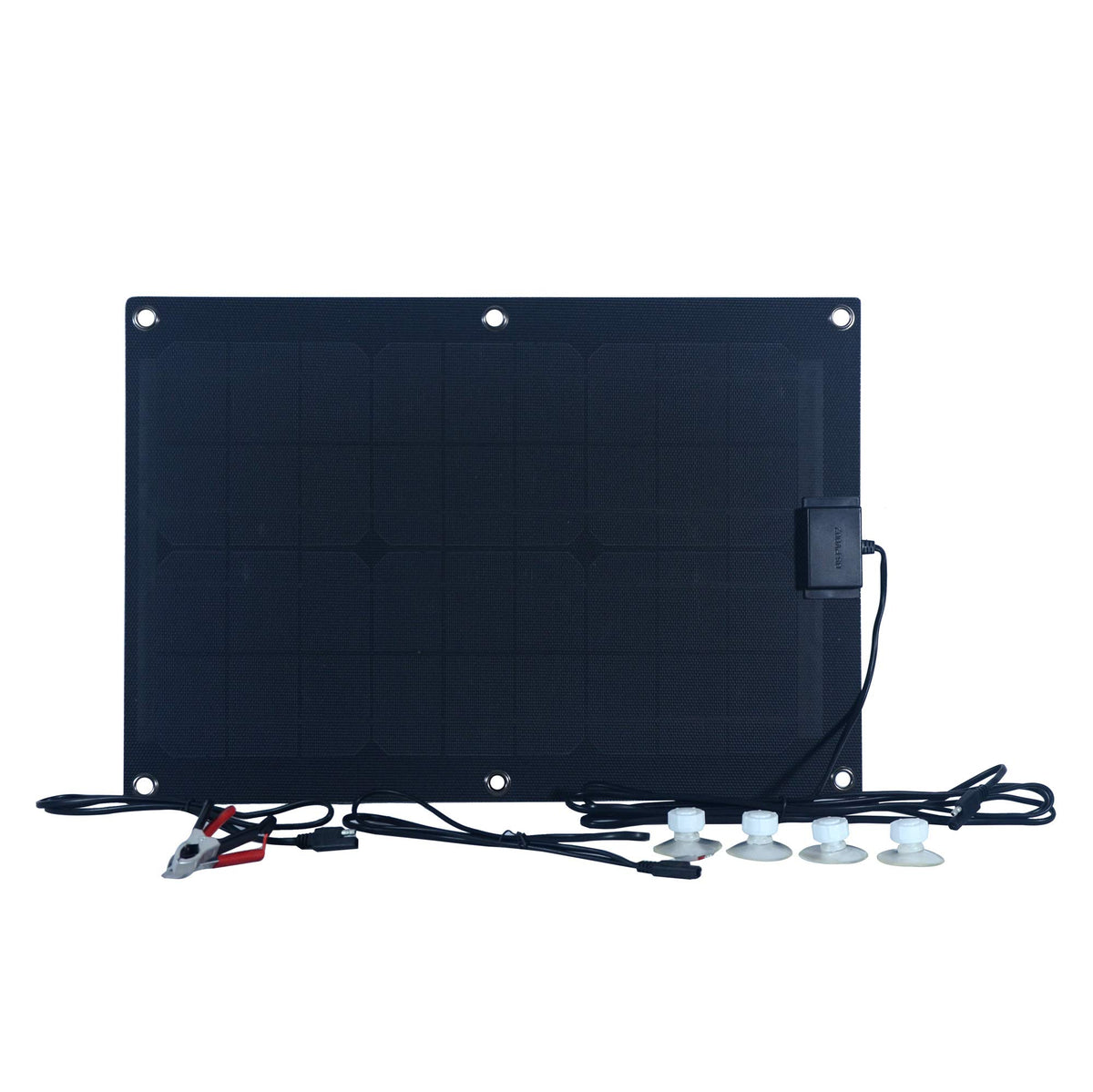 60 Watt 12 Volt Semi Flex Solar Panel by Nature Power – Monocrystalline Silicon, Black, Model 56760
