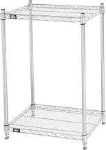 Global Industrial 2 Shelf, Chrome Wire Shelving Unit, Starter, 24" W x 18" D x 34" H