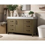Elegant Kitchen and Bath 54" Single Bathroom Vanity in Chestnut Brown by Elegant Lighting – unspecified, Wood, Chestnut Brown, Model VF60654MCB