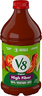 V8 High Fiber Original 100% Vegetable Juice, 46 fl oz Bottle