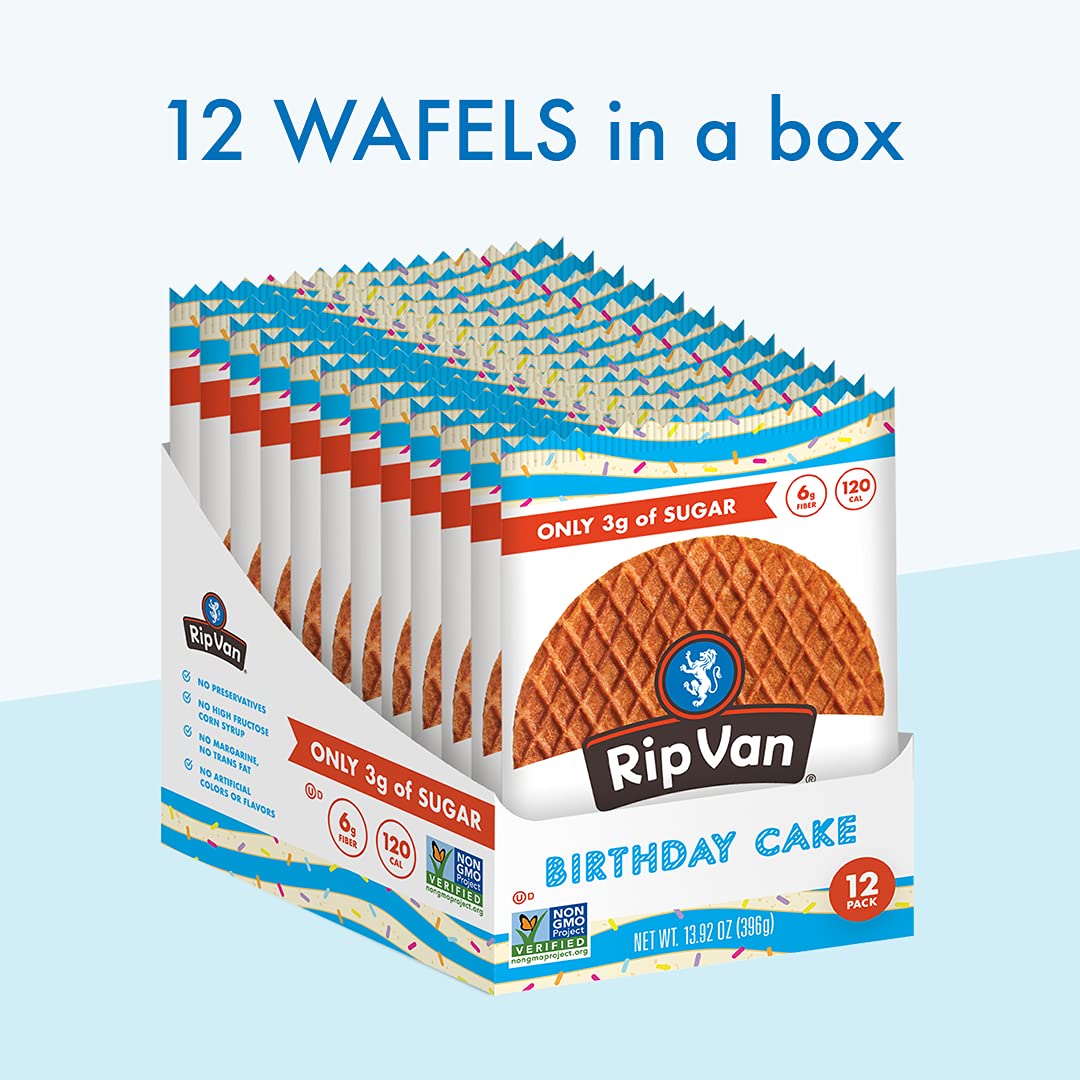 Rip Van Wafels Vanilla / 1.16 Ounce (Pack of 12) / Birthday Waffles