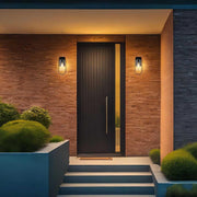Jaxson One Light Outdoor Wall Sconce Black by Lighting Design – Iron, Black