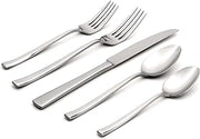 Oneida Pearce 20-Piece Silverware Set for 4, Flatware | cutlery set | 18/10 stainless steel | dishwasher safe | silver | kitchen and dining | place setting knives spoons and forks