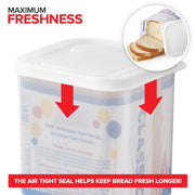 Bread Container (2 Pack) Bread Loaf Keeper by Stock Your Home – 13.5 x 5.2 x 5.2 inches, Plastic, White/Brown, Pack of 2, Model 3500