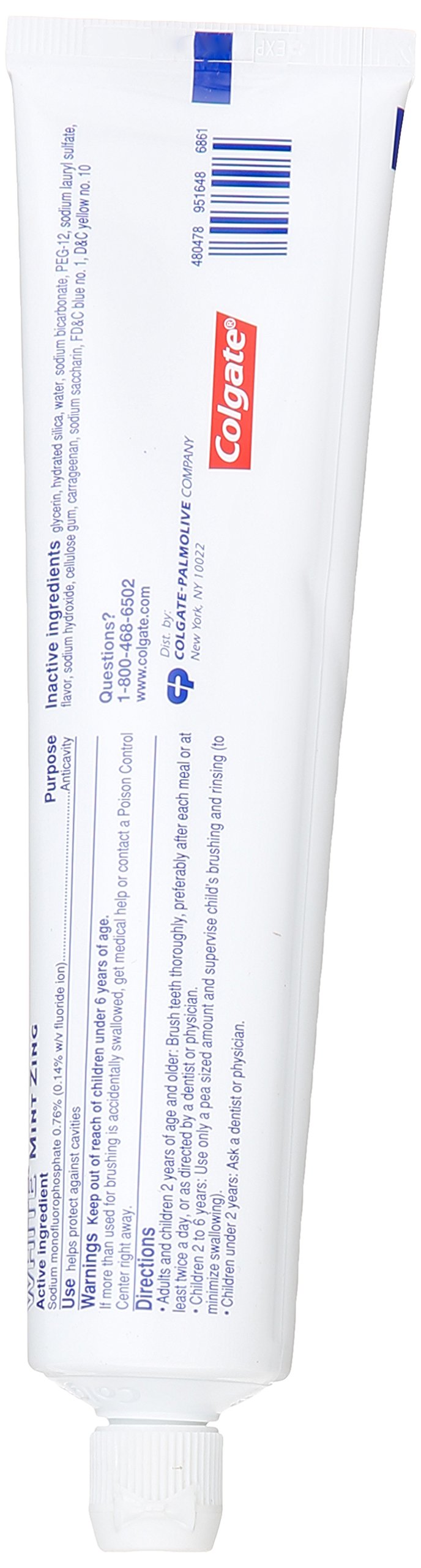 Colgate Mint Zing / 6 Ounce (Pack of 6) / 1 Toothpaste