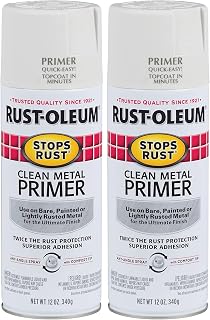 Rust-Oleum 7780830 Stops Rust Spray Paint, 12 Ounce, Flat White Clean Metal Primer, 12 Fl Oz (Pack of 2)