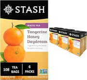 Stash Tea Tangerine Honey Daydream White Tea - Caffeinated, Non-GMO Project Verified Premium Tea with No Artificial Ingredients, 18 Count (Pack of 6) - 108 Bags Total