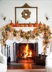 Lvydec Maple Leaf Garland, 13 Feet Total, Orange