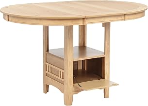 Coaster Home Furnishings - LAVON - Wood - Oval Extendable Counter Height Dining Table - Dining Room, Kitchen - 60-Inch - Light Oak - 106628
