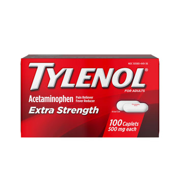 Extra Strength Caplets by Tylenol – 100 Count (Pack of 1), White, Model 340200