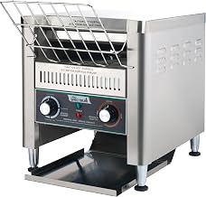 Winco 300 Slices/Hour Conveyor Toaster, Slices/Hour | High speed toasting, Adjustable speed control, Dual heating elements, Great for Toast, Bagels, Breakfast Service and Buffets