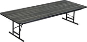 Correll 36"x72" Commercial Adjustable Height Short Folding Table, New England Driftwood HP Laminate Top, Heavy 3/4" Core, USA Made (CFA3672PXS-52)