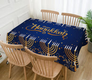 Hafangry Hanukkah Tablecloth, Menorah Design, 60 x 84 Inch