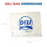 Zip-Slide Closure Deli Bags by Jaccard – 10" x 8" x 1.25 mm, 1000 liters, Polyethylene (PE), 1 color - clear with printing, Model 200202
