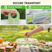 Hansgo Deviled Egg Tray with Lid, Holds 22 Eggs, Green