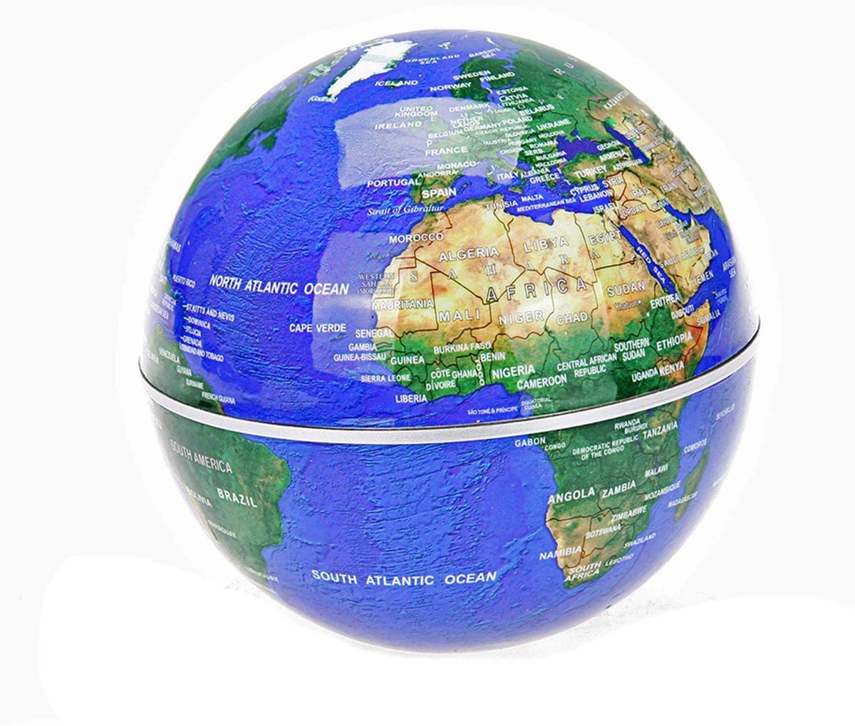 Magnetic Levitation Floating Globe World Map with C Shape Base (Blue 3" Globe) by FUGEST – Acrylonitrile Butadiene Styrene (ABS), Blue 3" Globe, Model F- CG