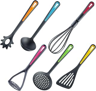 Westmark Kitchen Utensil Set, 6 pcs, Spatula, Spaghetti Spoon, Soup ladle, Potato Masher, Whisk, PA, PP, Colour Edition, 290222E6