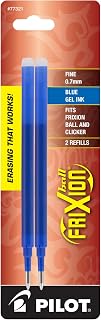 Pilot, FriXion Ball Gel Ink Refills for Erasable Pens, Fine Point 0.7 mm, Pack of 2, Blue