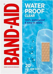 BAND-AID Brand Clear Waterproof Adhesive Bandages, All One Size, 20 Count
