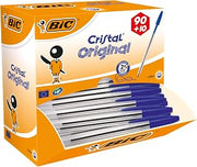 BIC Cristal Original Comfortable Ballpoint Pens - Value Pack of 100 - Blue Colour- Medium Point (1.0 mm)