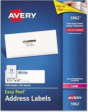 Avery AVE5962 Easy Peel Mailing Address Labels