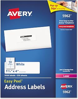 Avery AVE5962 Easy Peel Mailing Address Labels