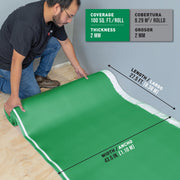100 Square Foot Quiet Cushion Premium Acoustical Underlayment Roll by ROBERTS – 100 Sq Ft Roll, Progressive Foam Technology, Green, Model 70-180