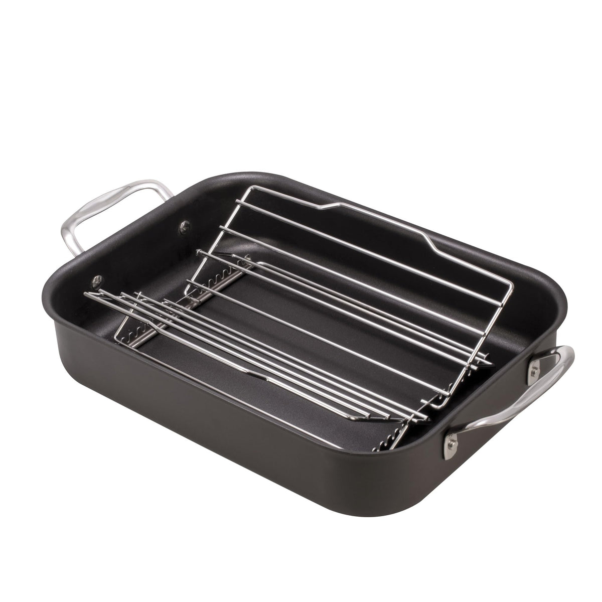 HIC Kitchen Adjustable Roasting Rack, Chrome Steel, 7 Heights, 11.5 x 10.5 Inches
