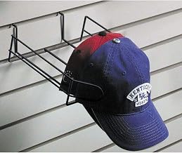 Retail Resource SWCAP/B Wire Hat Display for Slat Wall, Black