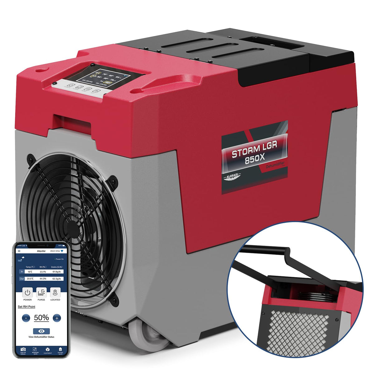 ALORAIR Red / Large / 180.0 pints Dehumidifiers