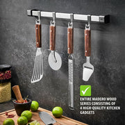 Madero Spatula Flat Kitchen Turner with Stainless Steel Surface and Walnut Wood Handle Flexible by GEFU – Stainless Steel, Brown, Model 15509